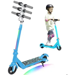 EROLLERRUN Trottinette Electrique Bleu Écran LED, Lumières Néons Color...
