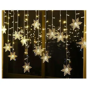 YIRUKA Guirlande lumineuse, rideau lumineux, 4 mètres, 96 LED flocon d... pas cher