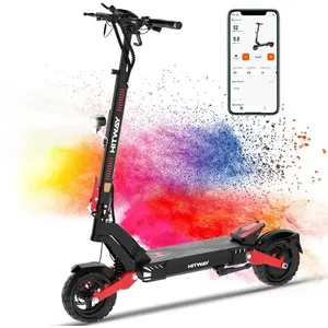 HITWAY Trottinette Électrique Pliable  - Pneus gonflables 10 - 1600W c...