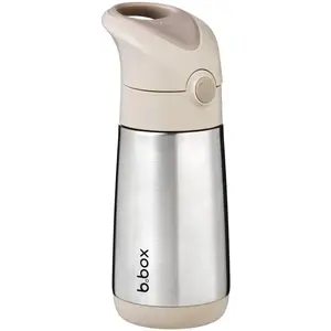 B.box Gourde isotherme enfant avec paille anti-fuite 350 ml Beige - 20 x 7 x 7 cm pas cher