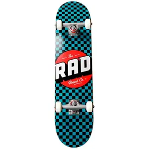 RAD Unisexe - Checkers Progressive Skateboard Noir/Bleu pétrole 7,25" pas cher