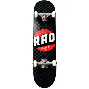 RAD Unisexe   Adulte Checkers Progressive Skateboard Noir/Gris 8"