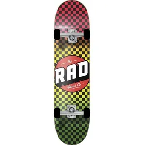 RAD Unisexe   Adulte Checkers Progressive Skateboard, Rasta, 8"