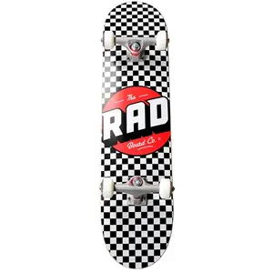 RAD Unisexe - Checkers Progressive Skateboard Noir/Blanc 7,75"