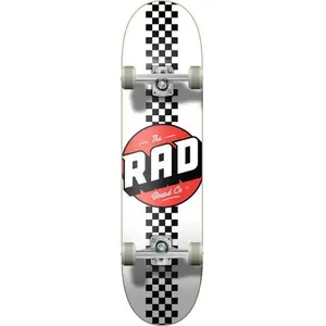 RAD Unisex   Erwachsene Checker Stripe Skateboard Weiã 7.75"