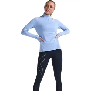 Maillot manches longues 1/4 zip femme 2XU Ignition Bleu L pas cher