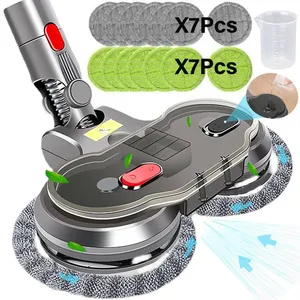 OEM Brosse pour Aspirateur Dyson V10 V8 V7 V11 V15, Tete de Vadrouille Electrique, Aspirer et nettoyer 2 en 1 avec 14 Vadrouille