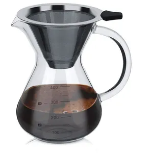 BEIJIYI Cafetière à verser 400 ml en verre borosilicaté cafetière à ve... pas cher
