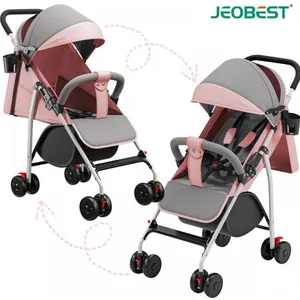 JEOBEST Poussette Compacte 2 Modes Réglables Poussette Canne Jusqu'à 50 kg Poussette Bébé 0-4 ans Rose pas cher