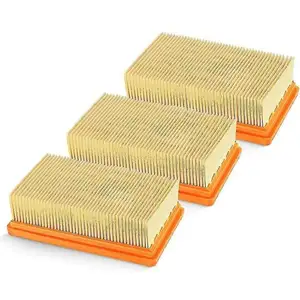 Lot de 3 filtres plissés plats de rechange Karcher Mv4 Mv5 Mv6 Wd4 Wd5... pas cher
