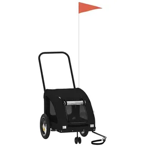 vidaXL Remorque de vélo pour animaux de compagnie noir 93975 pas cher