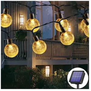 Guirlande lumineuse solaire d'extérieur 50 led 7m 8 modes solaires, étanche, pour extérieur/intérieur, éclairage pour jardin, arbres, terrasse, Noël,