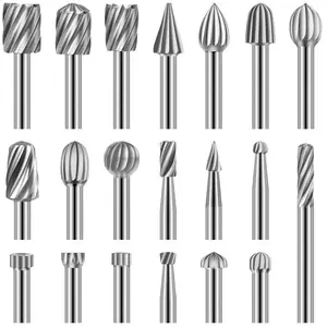 CHOYCLIT Lot de 20 fraises rotatives, outil de sculpture en acier rapide avec tête de meulage de 3 mm pour le travail du bois, la sculpture, la gravure, le pas cher