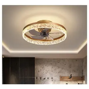 Choyclit - Ventilateur de plafond avec éclairage, télécommande, vitesse du vent réglable Ventilateur silencieux avec éclairage de plafond led 30W 50 pas cher