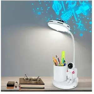 Choyclit - Lampe de bureau,Lampe de Bureau Enfant, Lampe de Table Sans Fil Dimmable, Lampe de Bureau Rechargeable avec Projection et Porte-stylo pas cher