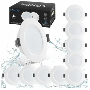 CHOYCLIT Spot encastrable de salle de bain, Lot de 10 Spots led Encastrable 5W IP44 98mm, Blanc Neutre 4000K Éclairage encastré 450lm, Spots de Plafond 230V pas cher