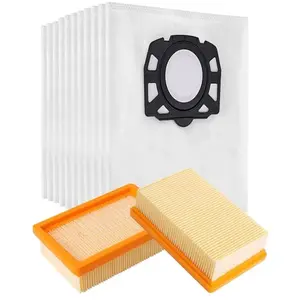 FOREHILL Kit 10 Sacs + 2 Filtres pour Aspirateur Karcher WD4 WD5 WD6 MV4 MV5 MV... pas cher