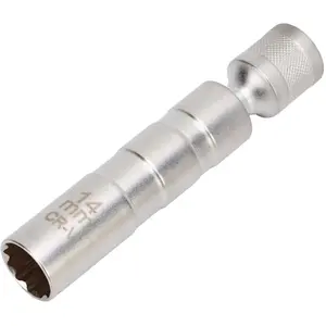 FOREHILL Douille de bougie d'allumage pivotante magnétique de 14 mm, 12 points, entraînement 3/8 po, outil de retrait de douille oscillante pour séries 1 3 5 pas cher