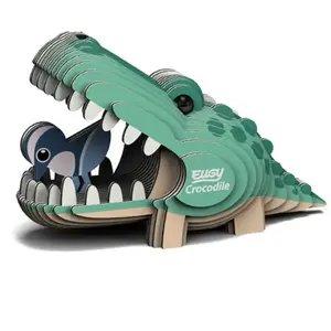 Eugy Modèle 3D kit de construction crocodile 7 pièces vert pas cher