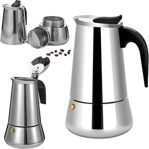 ZEMINPEOEL Cafetière italienne Moka Pot 9 tasses en acier inoxydable, compatible induction, compatible avec tous les types, 450 ml pas cher
