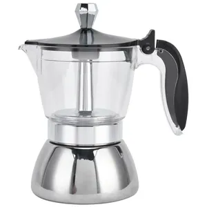 HANDEIU Cafetière à expresso en acier inoxydable avec dessus en verre et couvercle en cristal pour 4 tasses Cafetière italienne 200 mlVendu parcdiscount