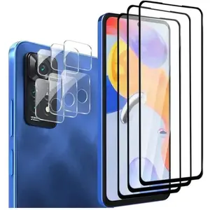RASENA 3 Pièces Verre Trempé pour Xiaomi Redmi Note 11 Pro / Note 11 Pro 5G avec 3 Pièces Caméra Arrière Protecteur ,9H Dureté, Sans BulleVendu parcdiscount
