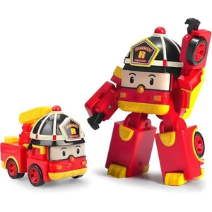 Robot transformable Robocar Poli Roy, figurine d'action transformable de 4 pouces, sauvetage d'anniversaire de vacances pas cher