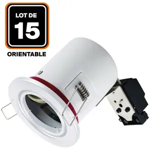 EUROPALAMP 15 Supports Spot bbc Orientable Blanc IP20 avec Douille GU10 pas cher