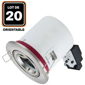 Europalamp - 20 Supports Spot bbc Orientable inox IP20 avec Douille GU... pas cher
