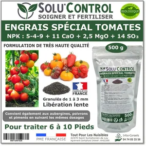 TOUT POUR LES NUISIBLES 500 g Engrais Spécial Tomates, Aubergines, Poivrons, Piments - SoluControl - Formulation haute qualité Organo-Minerale - UAB pas cher