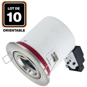 Europalamp - 10 Supports Spot bbc Orientable inox IP20 avec Douille GU... pas cher