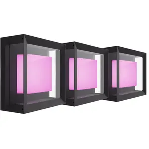 Philips Hue Econic Applique Murale White and Color Noir Moderne Lot de 3
