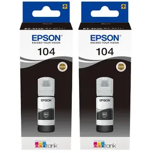 Epson 104 Bouteilles d'Encre Noir Lot de 2 pas cher