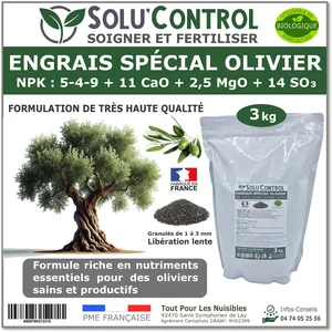 ENGRAIS Spécial OLIVIER 3 kg - SoluControl - Formulation haute qualité... pas cher