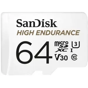 SanDisk HIGH ENDURANCE Carte microSDHC 64Go  Adaptateur SD  pour le monitoring vido domestique ou sur dashcam  jusqu 100Mos e[8045] pas cher