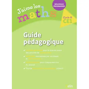 Maths Cycle 2 Ce1 J'aime Les Maths - Guide Pédagogique