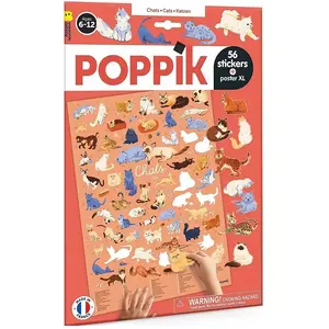 Poppik, Autocollants, Sticker Lernposter Katzen pas cher
