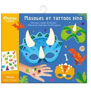 Auzou Éditions Ma pochette d'artiste - masques et tattoos dino pas cher