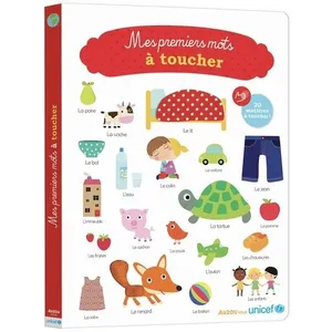 Livre d'éveil - AUZOU - Mes premiers mots à toucher - Imagier tactile des premiers mots de bébé - Blanc pas cher