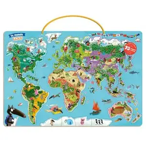 Auzou Editions Découvre le monde avec Loup: Avec 73 magnets à placer pas cher