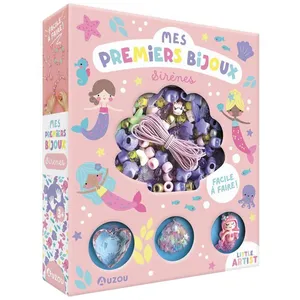 Coffret de perles fantaisie - 230 perles - Thème sirènes - Dès 3 ans - Breloques fantaisie - Cadeau danniversaire pas cher