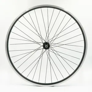 Roue avant de vélo jante alu double La ruota - Noir - 700 VTC pas cher