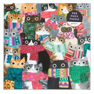 Abrams & Chronicle Wintry Cats 500 Piece Puzzle (500 pièces) pas cher