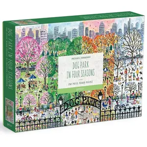Galison Michael Storrings Dog Park in Four Seasons 250 Piece Wood Puzzle
