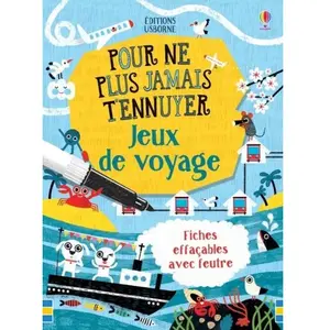 USBORNE Jeux de voyage: Fiches effaçables avec feutre pas cher