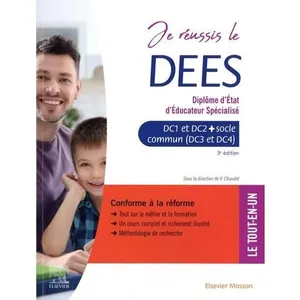 Comparateur de prix : Elsevier Masson JE REUSSIS LE DEES. DIPLOME D'ETAT D'EDUCATEUR SPECIALISE. DOMAINES DE COMPETENCES 1 A 4 AVEC SOCLE COMMUN DEASS, DEEJE ET UNITE T