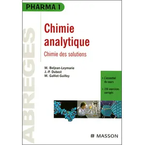 Elsevier Masson Chimie Analytique - Chimie Des Solutions pas cher