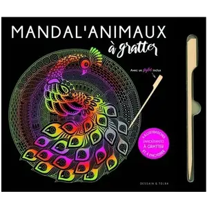 Dessain et Tolra Livre Mandal'animaux - 6 illustrations à gratter et encadrer - Stylet inclus pas cher