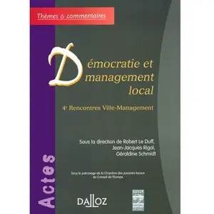 Dalloz Démocratie Et Management Local - 4èmes Rencontres Ville-Management pas cher