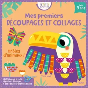 Fleurus Drôles d'animaux !: Mes premiers découpages et collages. Avec 5 tableaux, de la colle, 8 feuilles à découper, + des ciseaux d'apprentissage pas cher